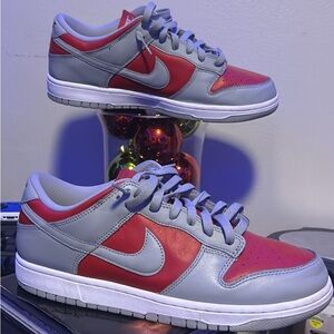 Nike Red and Gray Low-Top Sneakers